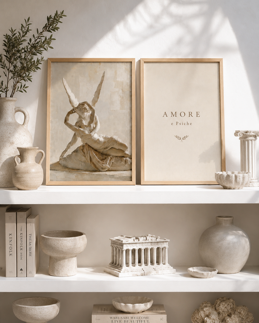 Duo d’affiches décoratives A4 sans cadre – Éros & Psyché