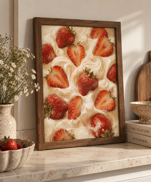 Affiche décorative A4 sans cadre – Cream & Strawberry