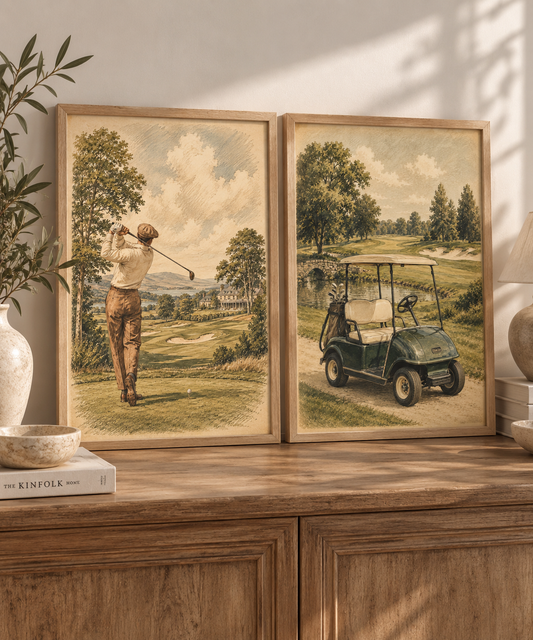 Duo d’affiches décoratives A4 avec cadres – Heritage Club