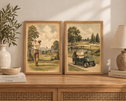 Duo d’affiches décoratives A4 avec cadres – Heritage Club