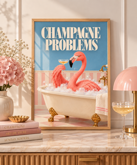 Affiche Flamant Rose - Rétro, Colorée & Humoristique