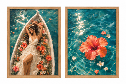 Duo d’affiches décoratives A4 sans cadre – Aurelia