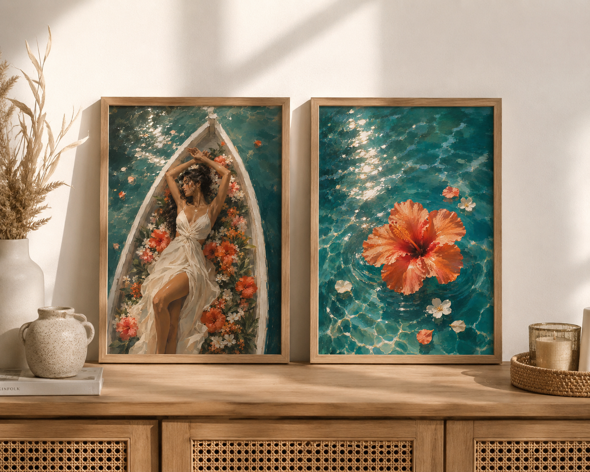 Duo d’affiches décoratives A4 sans cadre – Aurelia