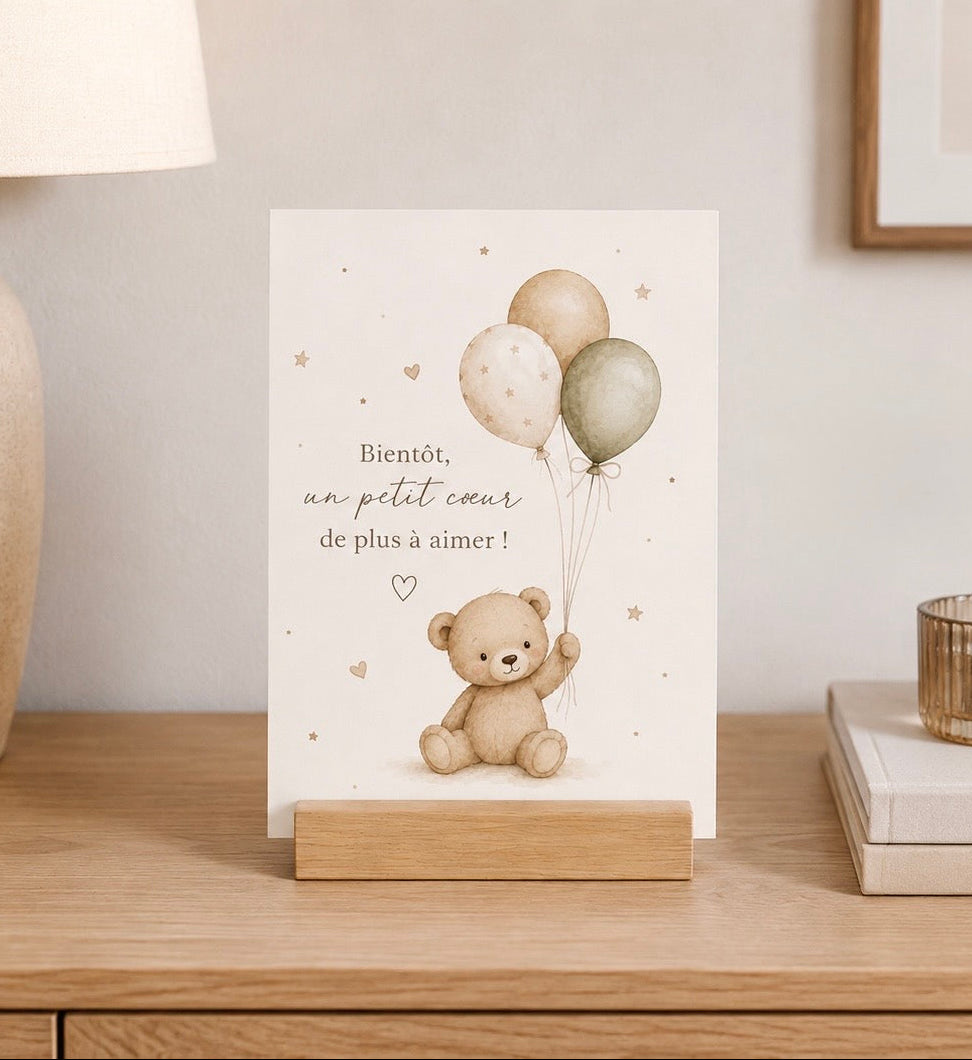 Carte Naissance Bébé – Bientôt, un petit cœur de plus à aimer