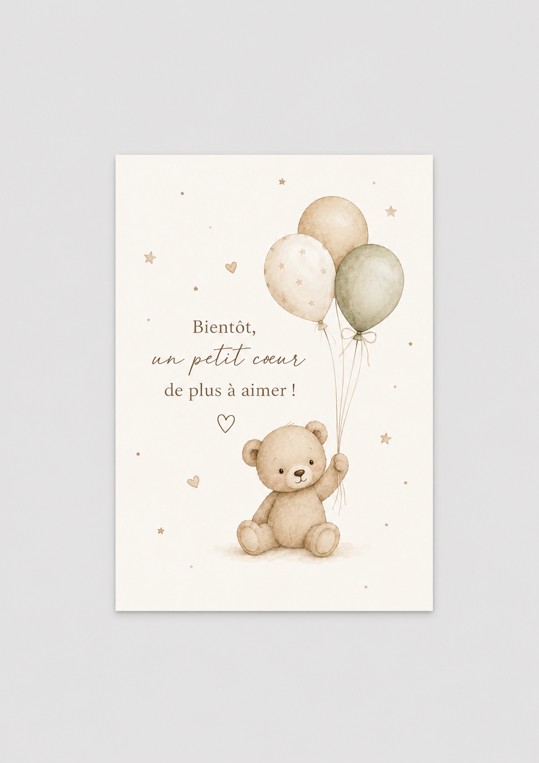Carte Naissance Bébé – Bientôt, un petit cœur de plus à aimer