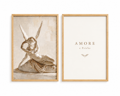 Duo d’affiches décoratives A4 sans cadre – Éros & Psyché