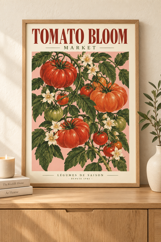 Affiche Tomato Bloom A4 – Tomates & Fleurs