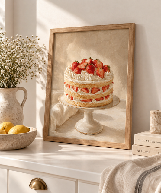 Affiche décorative A4 sans cadre – Strawberry Cake