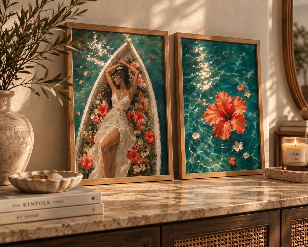 Duo d’affiches décoratives A4 sans cadre – Aurelia