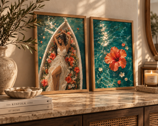 Duo d’affiches décoratives A4 sans cadre – Aurelia