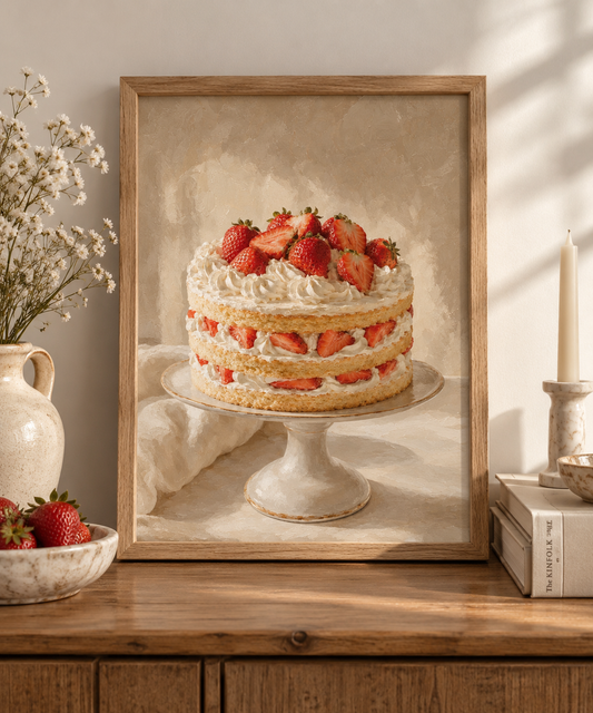 Affiche décorative A4 sans cadre – Strawberry Cake