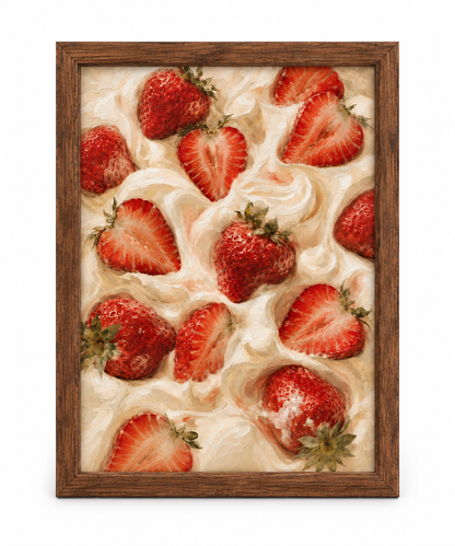 Affiche décorative A4 sans cadre – Cream & Strawberry