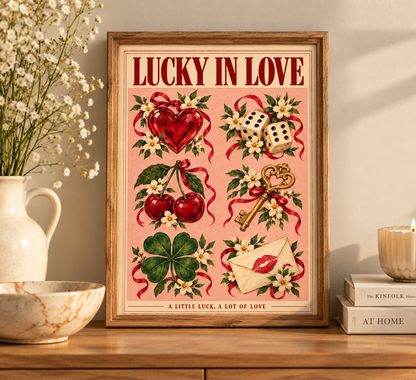 Affiche Lucky in Love A4 – Amour & Porte-Bonheur