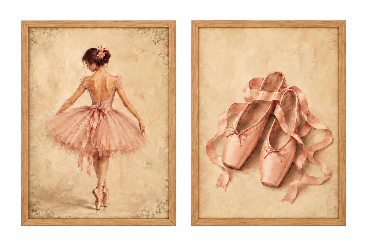 Duo d’affiches décoratives A4 sans cadre – Anna