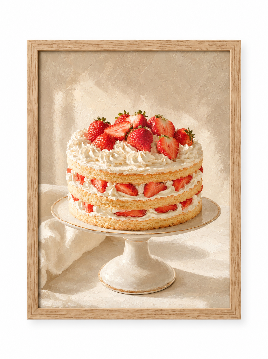 Affiche décorative A4 sans cadre – Strawberry Cake