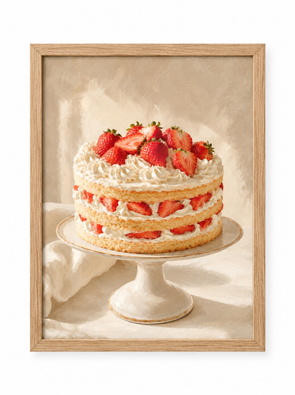 Affiche décorative A4 sans cadre – Strawberry Cake