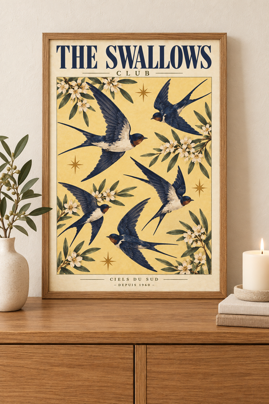 Affiche A4 Hirondelles The Swallows Club