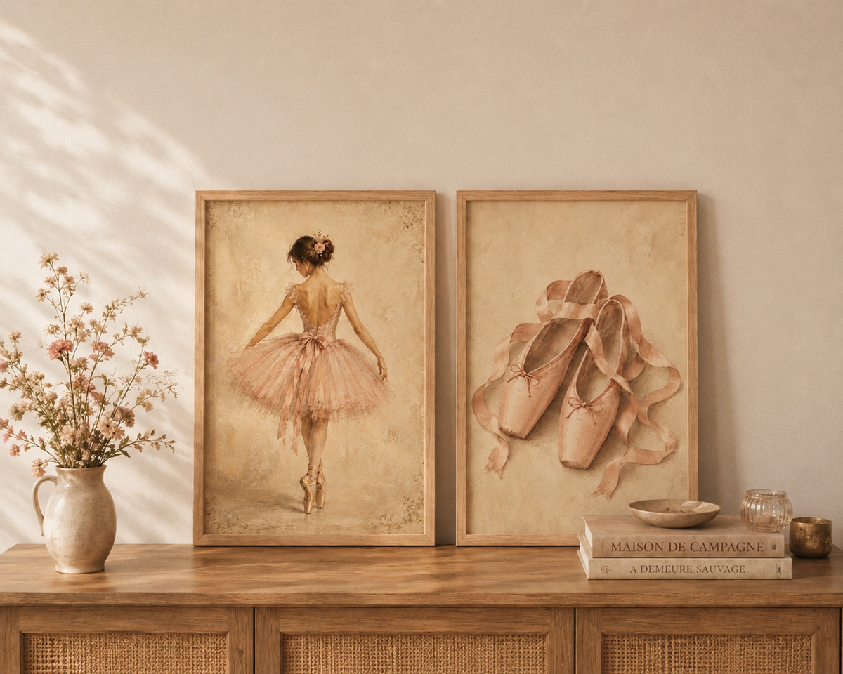 Duo d’affiches décoratives A4 sans cadre – Anna