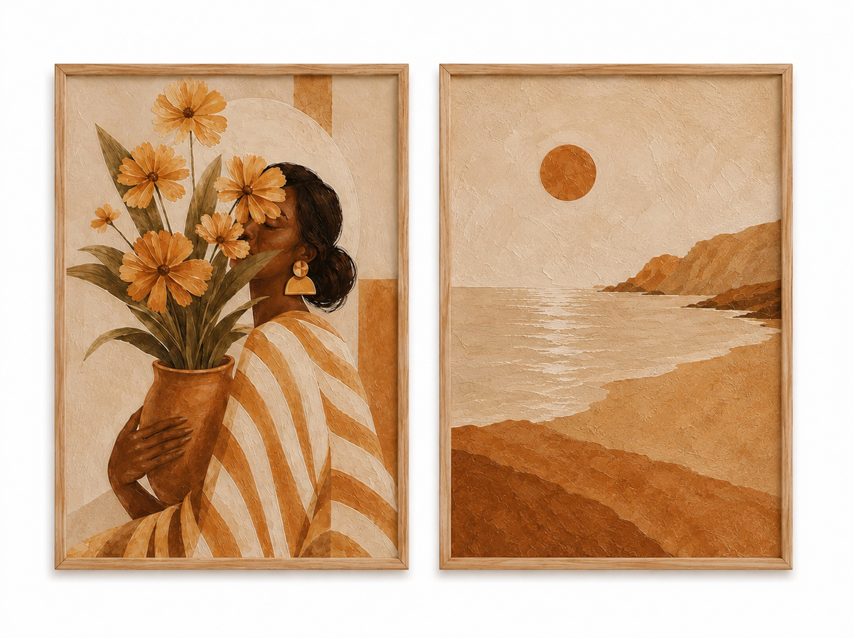 Duo d’affiches décoratives A4 sans cadres – Flora ✨