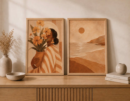 Duo d’affiches décoratives A4 sans cadres – Flora ✨